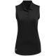 Adidas Women's Ultimate365 Solid Sleevess Polo Shirt - Black