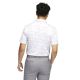 Adidas Men's Jacquard Polo Golf Shirt - White/Grey Three
