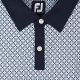Footjoy Men's Lisle Circle Print Golf Shirt - Navy/Blue-Almnd/White