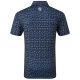 Footjoy Men's Lisle Travel Print Golf Shirt - Navy/True Blue