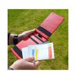 On Par Premium Ostrich Golf Scorecard Holder - Black/Red