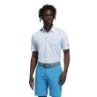 Adidas Men's Ultimate 365 Allover Print Primegreen Golf Polo Shirt - White/Sonic Aqua