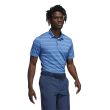 Adidas Men's Heather Snap Golf Polo Shirt - Focus Blue/Crew Navy