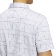 Adidas Men's Jacquard Polo Golf Shirt - White/Grey Three