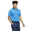 Adidas Men's Jacquard Polo Golf Shirt - Blue Rush/Semi Mint Rush