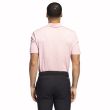 Adidas Men's Abstract Print Polo Golf Shirt - Almost Pink/Semi Turbo