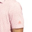 Adidas Men's Abstract Print Polo Golf Shirt - Almost Pink/Semi Turbo