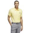 Adidas Men's Jacquard Golf Polo Shirt - Almost Yellow/Impact Yellow