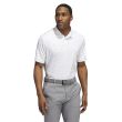 Adidas Men's Ultimate365 Allover Print Golf Polo Shirt - White/Impact Yellow/Grey Two