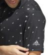 Adidas Men's Ultimate365 Allover Print Golf Polo Shirt - Black/White/Grey Three