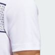 Adidas Men's Core Chest Stripe Print Golf Polo - White