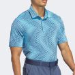 Adidas Men's Ultimate365 Allover Print Golf Polo Shirt - Semi Blue/Preloved Ink