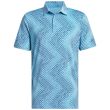 Adidas Men's Ultimate365 Allover Print Golf Polo Shirt - Semi Blue/Preloved Ink