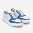 Cole Haan Men's GrandPrø AM Golf Sneaker Shoes - Blanc Bright Cobalt/White/Sco Red