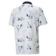Puma Men's Mattr Lowlands Golf Polo Shirt - Bright White/Navy Blazer