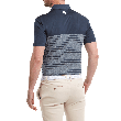 Footjoy Men's Engineered HTR Striped Lisle Golf Shirt - Navy