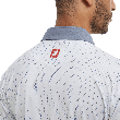 Footjoy Men's Dmnd Dot Print Lisle Golf Shirt - White/Graphite