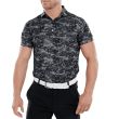 Footjoy Men's Lisle Cloud Camo Golf Shirt - Black