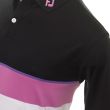 Footjoy Men's Lisle Colour Theory Golf Shirt - Black/Violet/Orchid/White