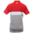 Footjoy Men's Lisle Colour Theory Golf Shirt - Racing Red/Twilight/White/Iron