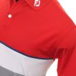 Footjoy Men's Lisle Colour Theory Golf Shirt - Racing Red/Twilight/White/Iron