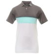 Footjoy Men's Lisle Colour Theory Golf Shirt - Lava/Maui Blue/Aqua Surf/White
