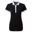Footjoy Women's Pique Colour Block Golf Polo - Black