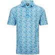 Footjoy Men's Primrose Print Lisle Golf Shirt - Ocean