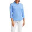 Footjoy Women's Pique with Printed Trim 3/4 Sleeve - Blue Jay