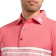 Footjoy Lisle Engineered End on End Stripe Golf Polo - Cape Red/White