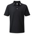 Footjoy Stretch Pique Solid Short Sleeve Golf Shirt - Black