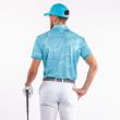 Galvin Green Men's Markos Regular Fit Golf Shirt - Aqua/White