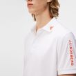 J.Lindeberg Men's Tour Tech Regular Fit Golf Polo - White/Orange