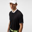 J.Lindeberg Men's Guy Regular Golf Polo - Black/White