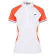 J.Lindeberg Women's Behati Golf Polo - White/Tiger Orange