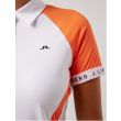 J.Lindeberg Women's Behati Golf Polo - White/Tiger Orange