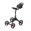 BagBoy Quad XL Push Cart Trolley - Matte Black/Red