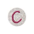 Navika Pink Initial Micro Pave Crystal Ball Marker + Clip C