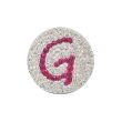 Navika Pink Initial Micro Pave Crystal Ball Marker + Clip G