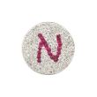 Navika Pink Initial Micro Pave Crystal Ball Marker + Clip N