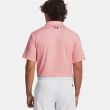 Under Armour Men's UA Playoff 3.0 Printed Golf Polo - Pink Fizz/White/Midnight Navy