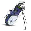 US Kids Golf TS3-57 10 Club V10 Stand Bag Set - Navy/White/Lime