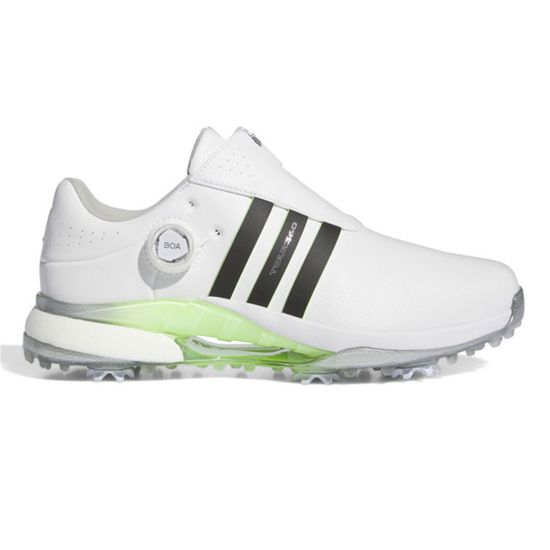Adidas Men's Tour360 24 BOA Golf Shoes - White/Core Black/Green Spark