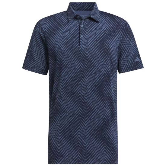 Adidas Men's Ultimate365 Allover Print Golf Polo Shirt - Collegiate Navy/Preloved Ink