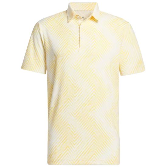 Adidas Men's Ultimate365 Allover Print Golf Polo Shirt - Ivory/Semi Spark