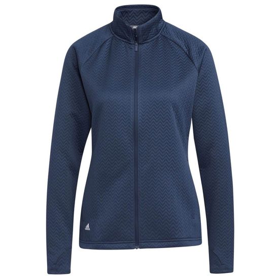 Adidas Women's Textured Full Zip Layer Jacket - Crew Navy