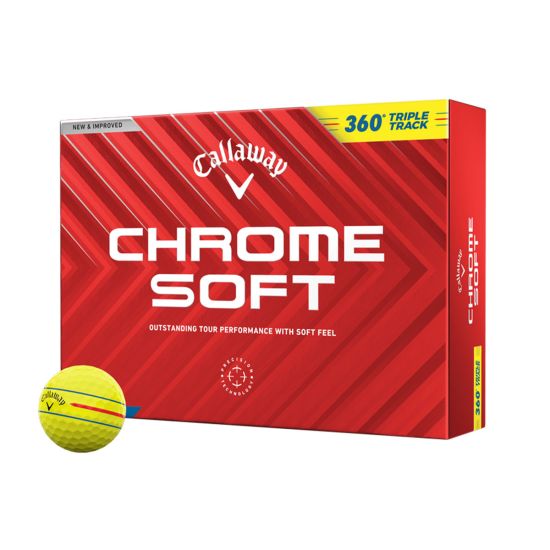 Callaway 2024 Chrome Soft 360 Triple Track Golf Balls 1 Dozen - Yellow