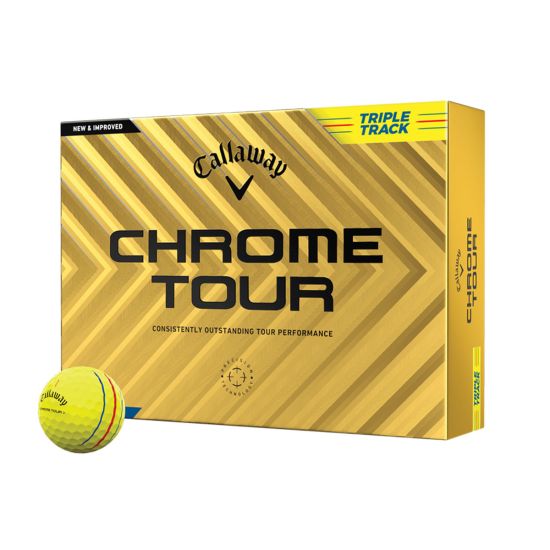 Callaway 2024 Chrome Tour Triple Track Golf Balls 1 Dozen - Yellow