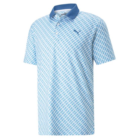 Puma Men's Mattr Pineapples Golf Polo Shirt - Lake Blue