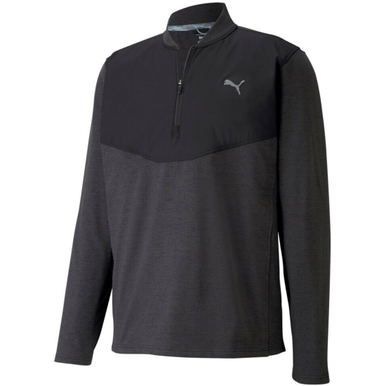 Puma Cloudspun 1/4 Zip Pullover Golf Jacket - Black Heather